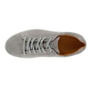 Men's ECCO Soft 7 Lace‎ Leather Sneaker Wild Dove Size 10 1/2 Gray